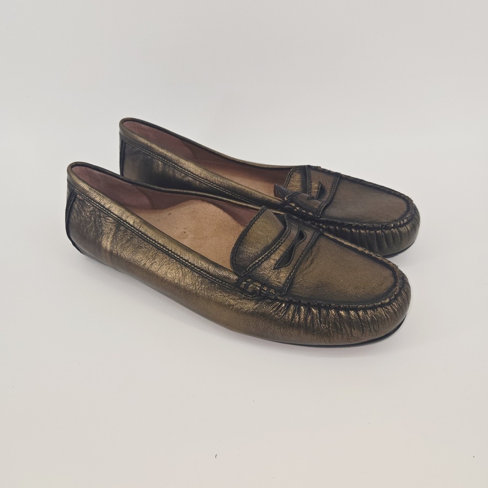 ABEO Womens Bronze Leather Macee Comfort Bio System‎ Moc Loafer Shoes 11 N